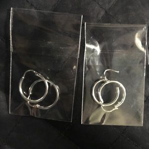 BRAND NEW silver hoops